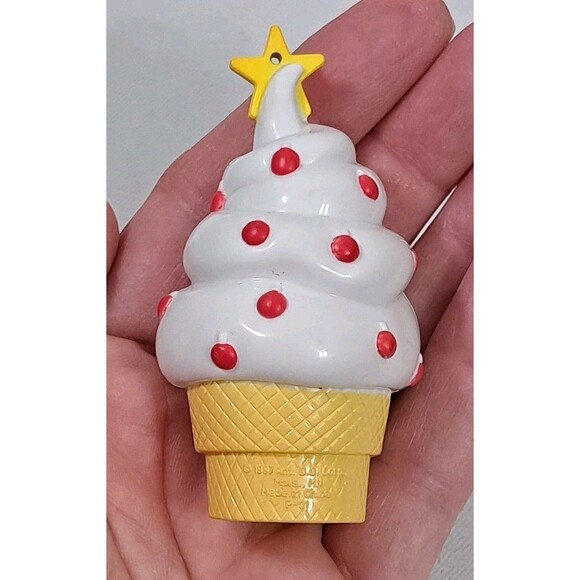 Vintage 1997 Dairy Queen Ice Cream Cone Christmas Tree Plastic Ornament - Picture 2 of 5